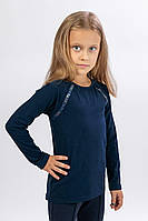 Блузка школьная с длинным рукавом топ 122, Темно-синий Юрма одяг