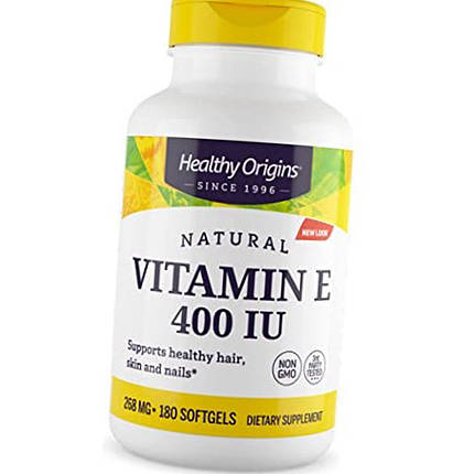 Вітамін Е Healthy Origins Vitamin E 400 180 гел капс, фото 2