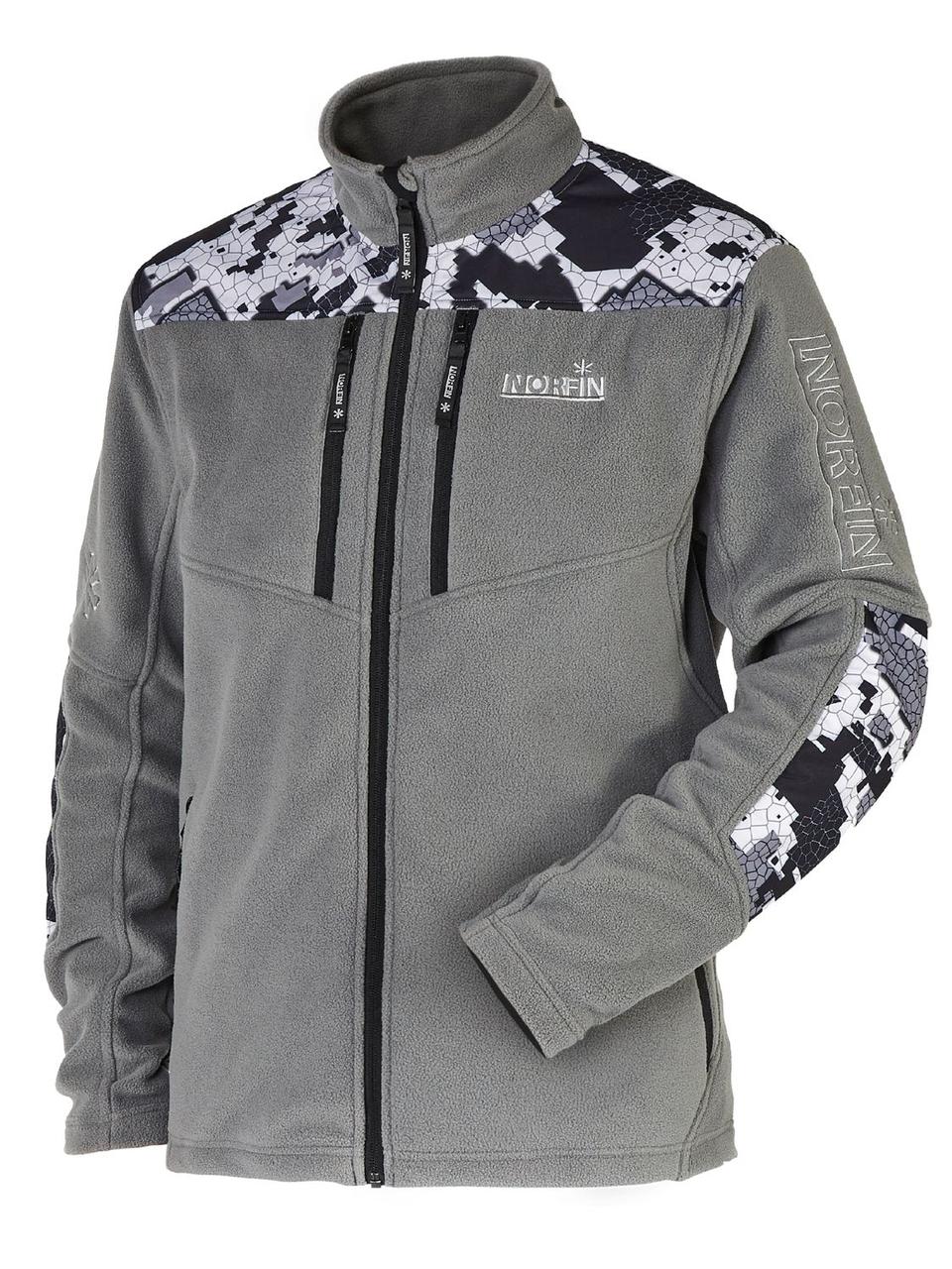 Куртка флісова NORFIN GLACIER GRAY CAMO (полювання, рибалка, туризм)