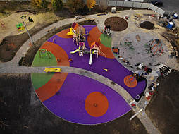 Двухслойное покрытие для детской площадки. Харьков, ул. Саперная, 20 1