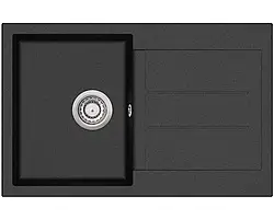 Гранітна кухонна мийка Aquasanitа Tessa SQT 101 (601 чорний металік)