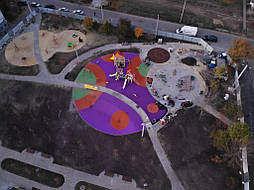 Двухслойное покрытие для детской площадки. Харьков, ул. Саперная, 20 6