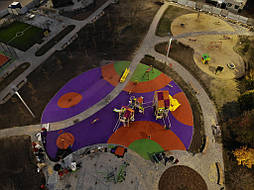 Двухслойное покрытие для детской площадки. Харьков, ул. Саперная, 20 9