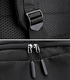 Рюкзак міський чоловічий з USB портом. Чоловічий рюкзак для ноутбука Чорний, фото 8