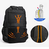 Рюкзак міський чоловічий з USB портом. Чоловічий рюкзак для ноутбука Чорний, фото 10