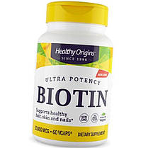 Біотин Healthy Origins Biotin 10000 mcg 60 капс, фото 2