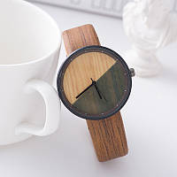 Оригинальные женские наручные часы с имитацией под дерево «Wood watch» в коричневом корпусе