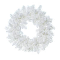 Вінок новорічний різдвяний Premium з литої хвої білий, Ø 60 см