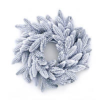 Вінок новорічний різдвяний Ø 40 см із литої хвої засніжений Classic