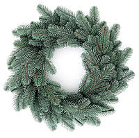 Вінок новорічний різдвяний Ø 50 см із литої хвої блакитної Lux