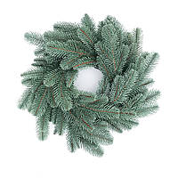 Вінок новорічний різдвяний 40 см із литої хвої блакитний Lux