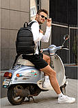 Рюкзак шкіряний чоловічий з відділенням для ноутбука LINER чорний міський, фото 3