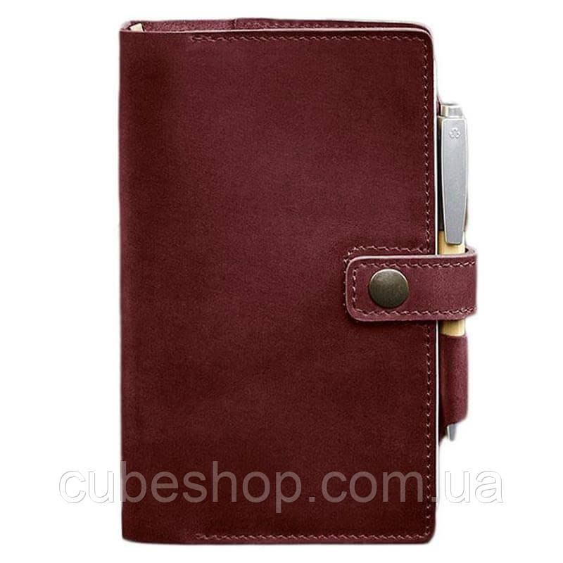 Шкіряний блокнот софт-бук 4.0 (бордовий) A5 mini шкіра Crazy Horse