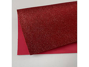 Фоамиран 2мм/20см/30см (А4) глитерный не клейовий колір - червоний(1)