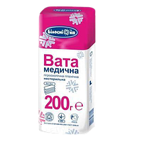 Вата медична гігієнічна нестерильна ТМ "Білосніжка", зигзагоподібна стрічка, 200г