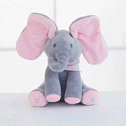 Плюшева розмовляюча електрична іграшка-слон Peekaboo Рожевий