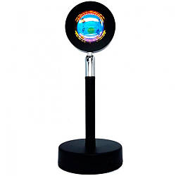 Проєкційний світильник Sunset Lamp USB Q07 з ефектом заходу / світанок, Black
