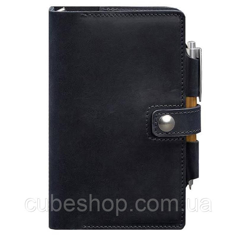 Шкіряний блокнот софт-бук 4.0 (темно-синій) A5 mini шкіра Crazy Horse