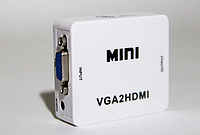Конвертор VGA в HDMI TCOM, гнездо VGA + гнездо 3.5мм (IN) - гнездо HDMI (OUT)