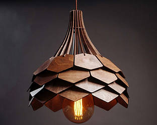 Люстра дерев'яна СОНЦЕ by smartwood | Люстра лофт | Дизайнерський світильник