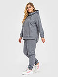 Теплий спортивний костюм Еріда світло-сірий, фото 4