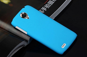 Блакитний пластиково-прогумований чохол для Lenovo S820