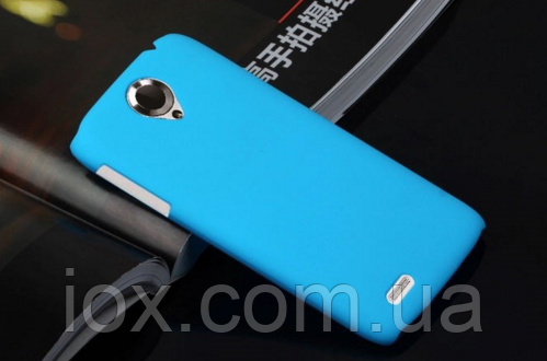 Блакитний пластиково-прогумований чохол для Lenovo S820