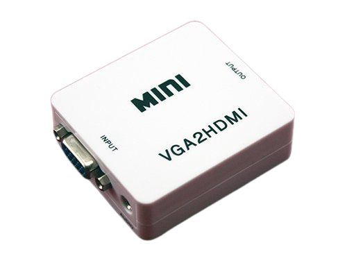 Конвертер MINI, VGA в HDMI (гнездо VGA + гніздо 3,5 мм (IN) — гніздо HDMI (OUT)), фото 1