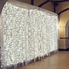 Гирлянда штора Водопад 3х2.6 м 320 LED (прозрачный шнур с переходником) Белый свет, фото 3