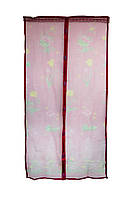 Антимоскитная магнитная шторка Розовая с рисунком 210х100см, антимоскитная сетка на магнитах (NS)