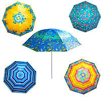 Зонт для пляжа "Stenson Designs - Водный мир, синий" 1.6 м, зонт садовый и зонт для пляжа (NS)