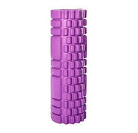 Масажний вал для спини фіолетовий 30х10 см, пінний масажний рол, ролик для розминки м'язів спини