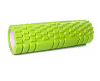 Массажный ролик для спины салатовый 30х10 см, спортивный валик для разминки мышц, ролик для массажа (NS)