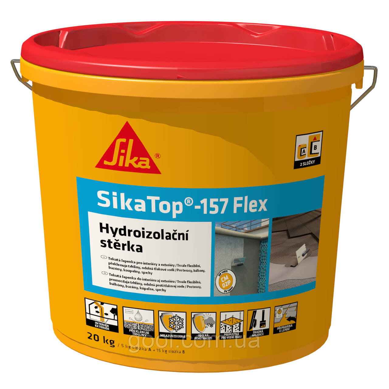Гідроізоляція Sika SikaTop 157 Flex еластична двокомпонентна цементна комплект 20 кг