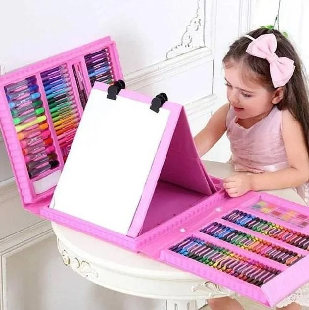 Набор для рисования детский "Чемодан творчества 208 предметов" Розовый, для детей (РУ) (NS) - фото 5 - id-p1498874861