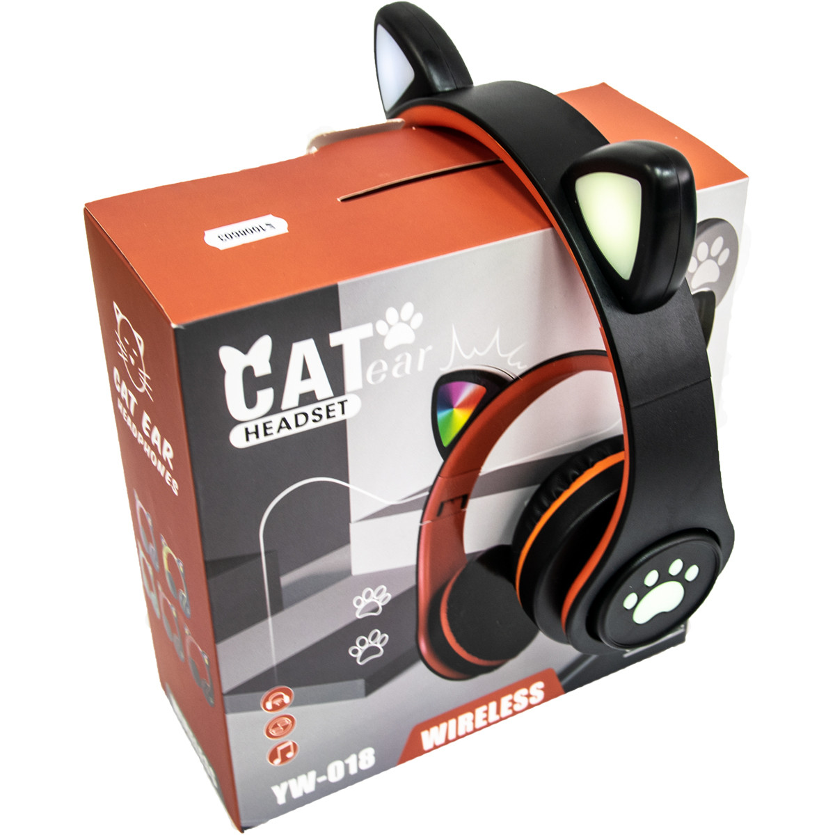Бездротові навушники з котячими вушками CAT EAR YW-018 безпровідні навушники з мікрофоном (Чорні)