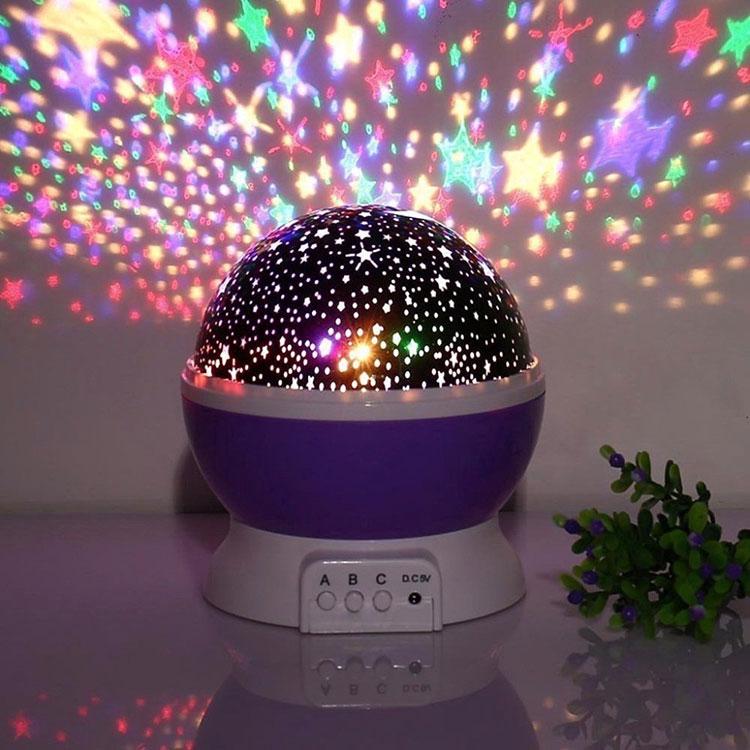 Ночник проектор звездного неба, ночной светильник, Star Master Dream Rotating, цвет - фиолетовый (NS) - фото 7 - id-p1498874907