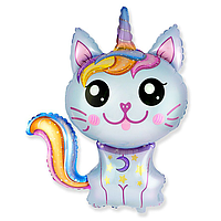 Фольгована кулька велика фігура Кетікорн блакитна 88х73см Flexmetal в упаковці