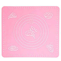 Силиконовый коврик для запекания 29x26 см, цвет - Розовый, коврик для теста силиконовый (NS)