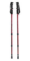 Скандинавские телескопические трекинг палки (рукоять - пластик Red) палочки скандинавской ходьбы - Пара (NS)