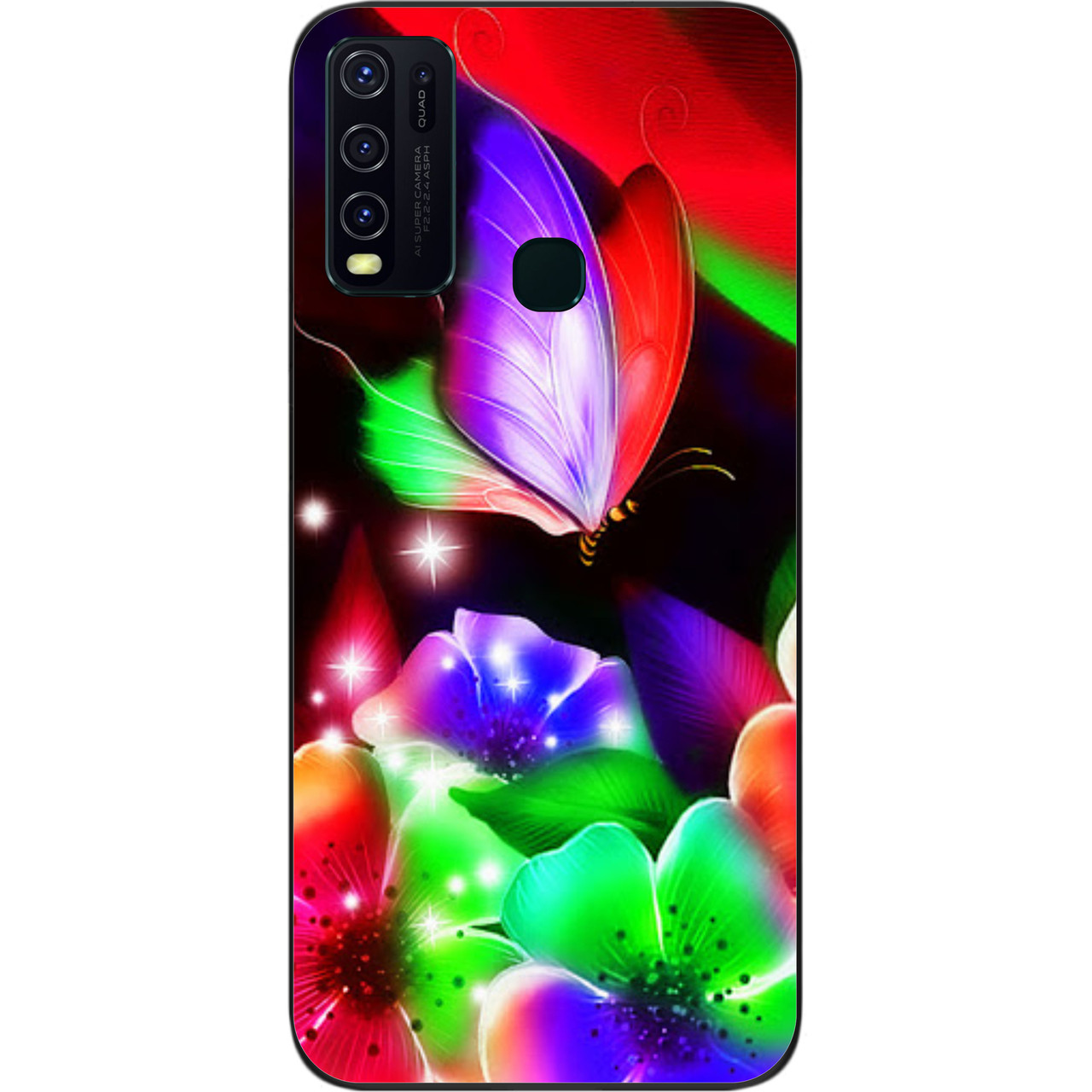 Чохол силіконовий для Vivo Y30 з картинкою Яскрава метелик