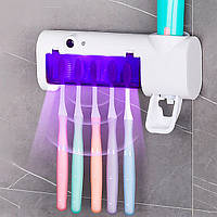 Уф-стерилізатор тримач зубних щіток Toothbrush sterilizer настінний, стерилізатор диспенсер для зубних щіток