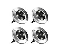 Вуличні ліхтарі для саду "Bell Howell Disk lights" (4 шт) LED світильники на сонячній батареї