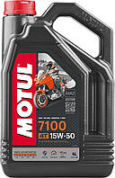 Масло моторное синтетическое для мотоцикла Motul 7100 4T 15W50, 4л