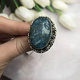 Апатит кільце овал з натуральним апатитом 18,8 розмір Індія!, фото 7