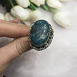 Апатит кільце овал з натуральним апатитом 18,8 розмір Індія!, фото 8