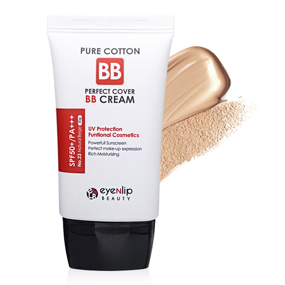 BB крем для обличчя з гіалуроновою кислотою Eyenlip Pure Cotton Perfect Cover BB Cream #23 Natural Beige 30 г