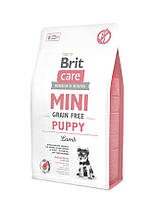 Сухой корм для щенков и молодых собак миниатюрных пород Brit Care Mini GF Puppy Lamb 2 кг (ягнёнок)