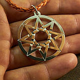Срібний кулон Восьмикутна зірка Підвіска октограма на шию зі срібла 925 проби, фото 3