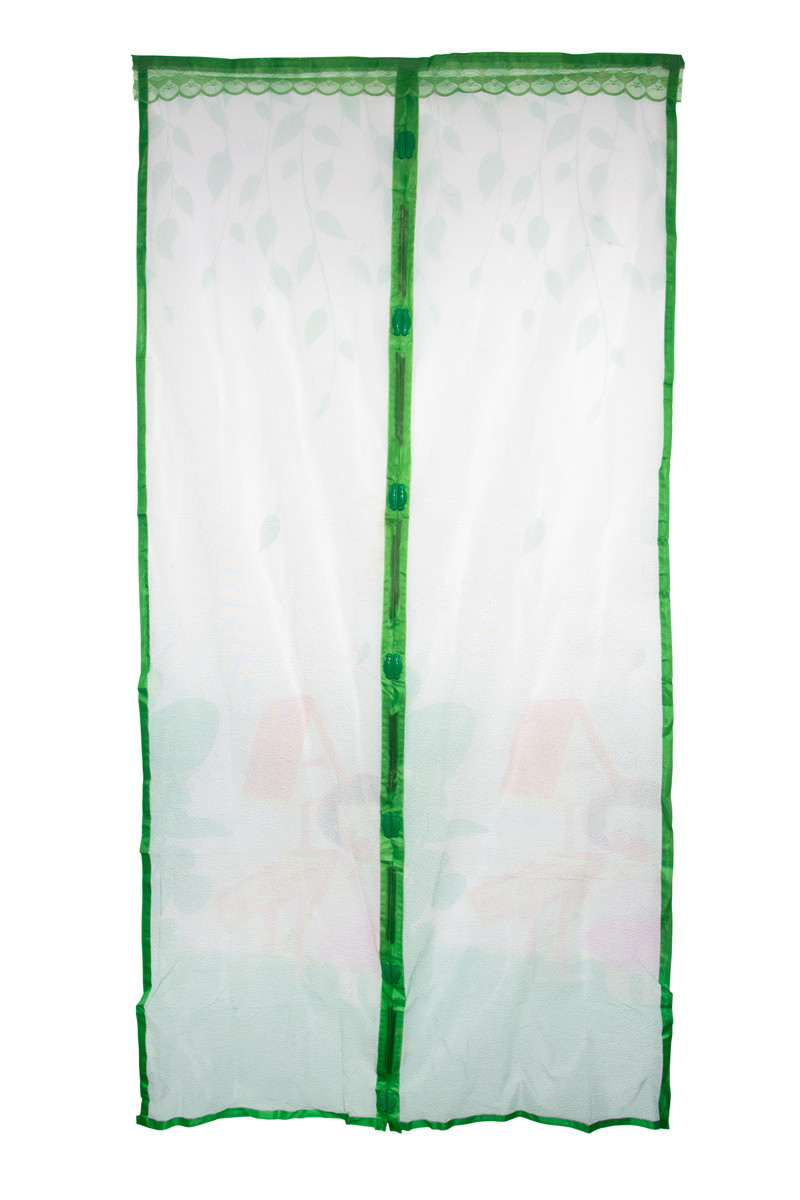 Дверная антимоскитная сетка на магнитах Зеленая с рисунком 210х100см, сетка на дверь от комаров (GK) - фото 1 - id-p1498934319